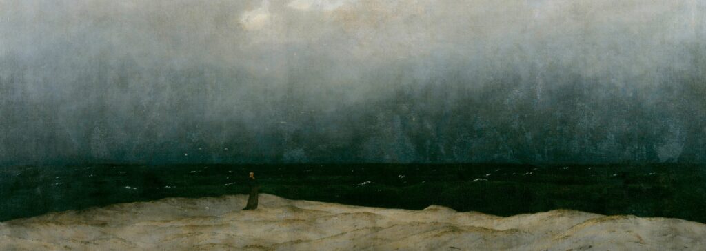 Qu'est-ce que la mélancolie ? C'est ce que vous inspire peut-être cette image de moine au bord de la mer contemplant l'horizon.